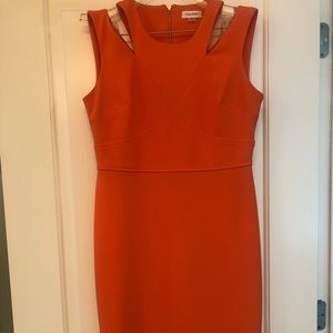 Orange w/gold zipper CK dress